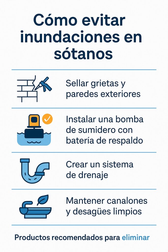 consejos para evitar inundaciones en los sótanos
