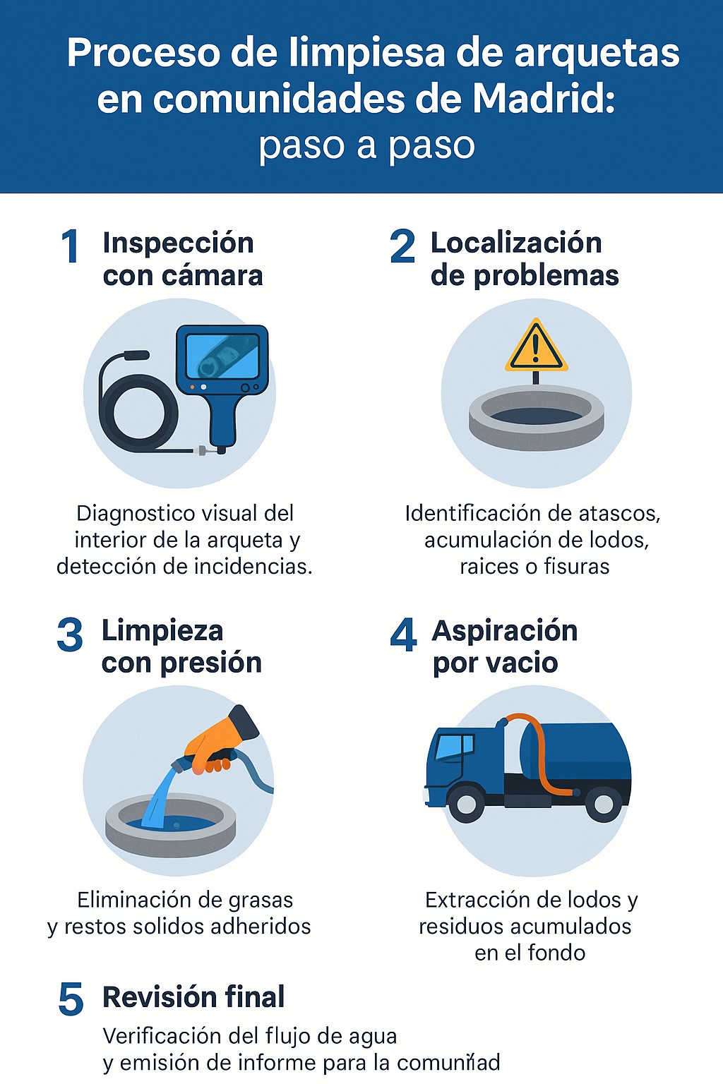 Procesos de limpieza profesional de una arqueta