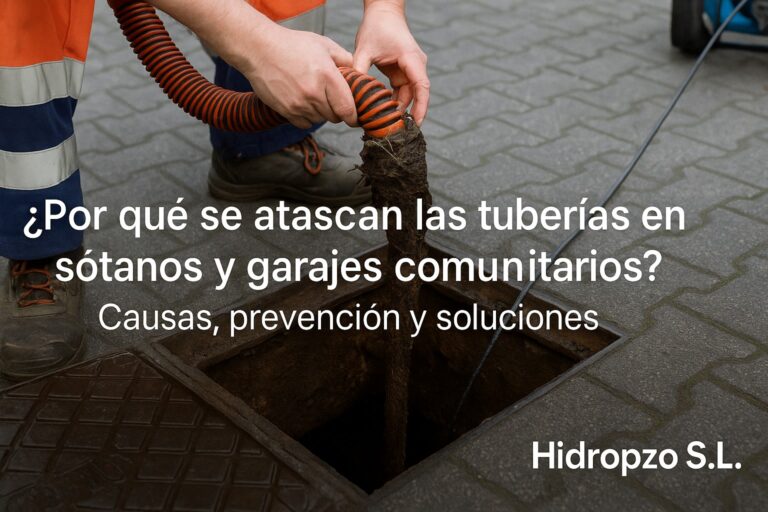 Atasco de tuberías en sótanos y garajes