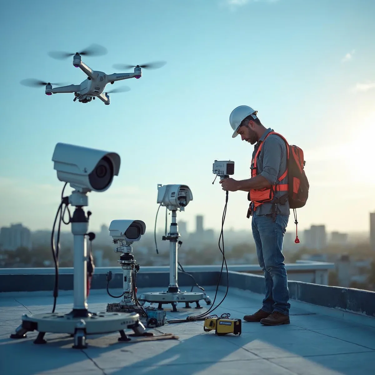 comparativa con iconos de dron, cámara térmica, sensor vibracional, CCTV y monitor IoT para facilitar la lectura móvil