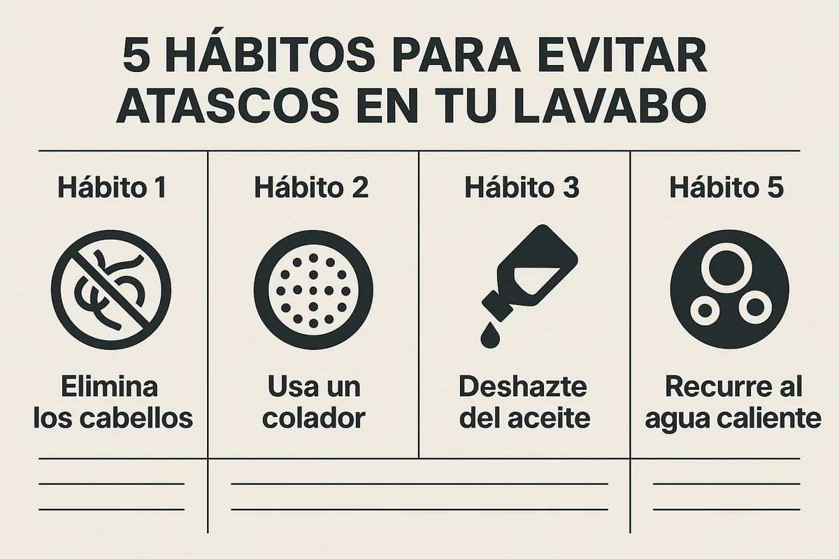 5 hábitos para evitar atascos en tu lavabo